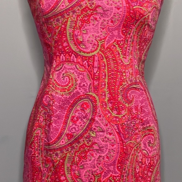 Jones New York Signature Pink Paisley Women’s Dress Size 4 - Picture 3 of 12